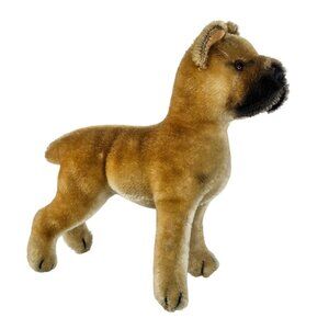 Vintage Steiff Sarras Boxer Dog Standing Mohair Plush Toy Collectible